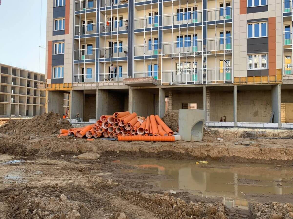 Поставка гофрированных труб в ЖК Красногорский в Нахабино. Объем более 900 м.пог.